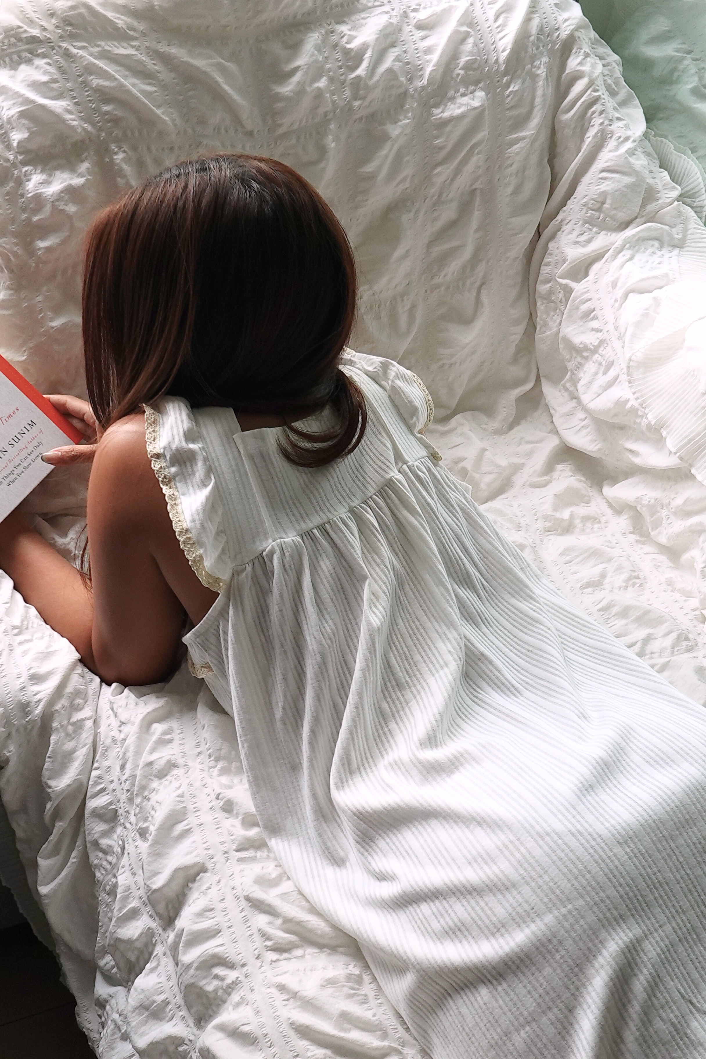 Neptune in Cloud White (Longer) | Sleepwear Dress with Built-in Bra Pads