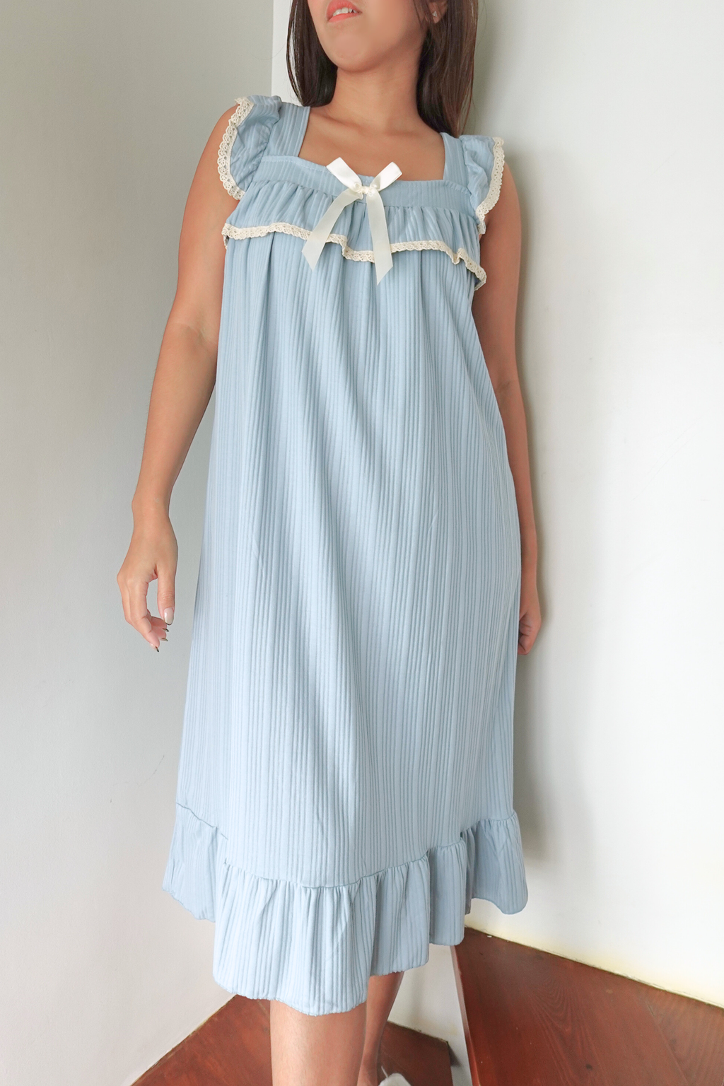 Neptune in Ice Blue | Sleepwear Dress with Built-in Bra Pads