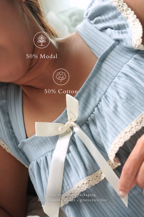 Neptune in Ice Blue | Sleepwear Dress with Built-in Bra Pads